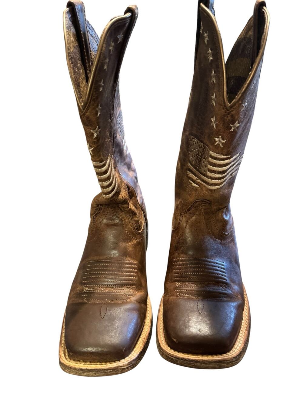 Ariat Cowboy Boots Flag Brown Size 5.5B